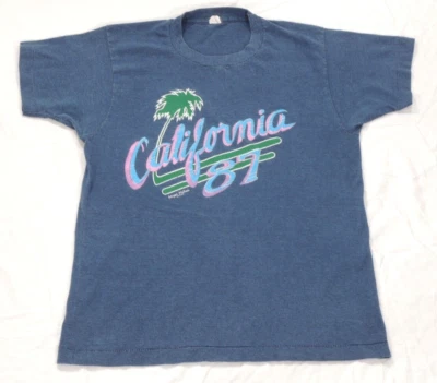 Camiseta Vintage Años 80 Major Motion Puntada Única California Retro 87 Adulto M Palma Foto 1 de 4