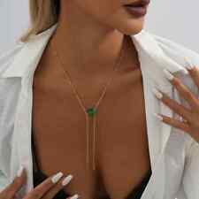 Green Round Shape  Gold PLD Necklace-Trendy Women Necklace-Gift For Her