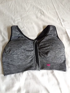 Sujetador deportivo SheFit gris grafito salón sin costuras cremallera frontal espalda deportiva talla M - Imagen 1 de 7