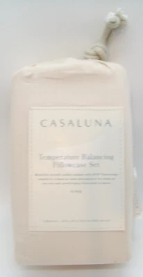 Casaluna Temperature Balancing King Sateen Solid Pillowcase Set Snowfall White - Image 1 of 2