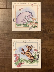Vintage Disney Winnie the Pooh Ceramic Eeyore&Tigger individual Trivets Tiles - Picture 1 of 4