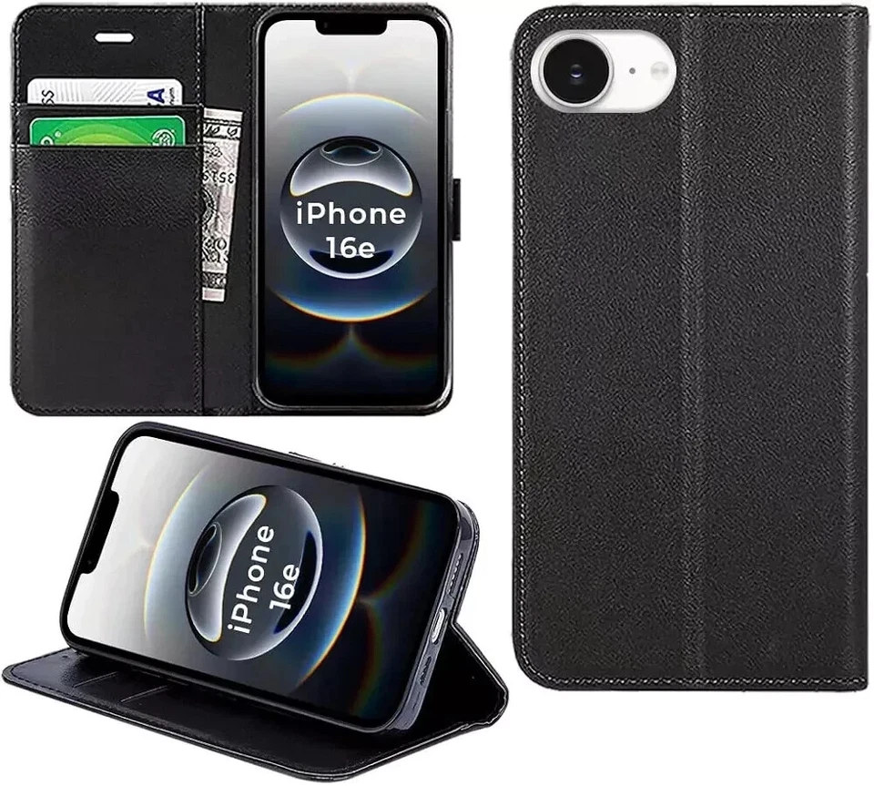 Case For Apple iPhone 16E 2025 Leather Wallet Flip Stand Cover Case - Image 1 of 1