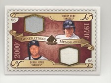 2009 SP Legendary Cuts Dual Relic GM-DJ Derek Jeter/Bucky Dent NY Yankees ⚾️ HOF