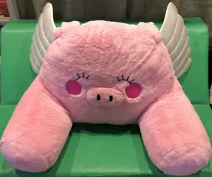 Justice Plush Flying Pig Angel Wings Bed Reading Backrest Arm Pillow Lounger - Picture 1 of 11