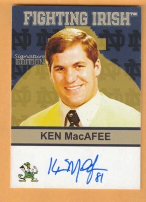 Ken MacAfee Notre Dame Irish AUTO 2009 TK Legacy Brockton Massachusetts - Image 1 of 2