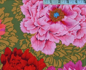 OOP Kaffe Fassett FreeSpirit - Philip Jacobs Brocade Peony (PJ-062) - RED 1/2 YD - Picture 1 of 1