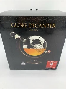 Flybold Whiskey Decanter Glass Globe 850 ML With Metal Funnel - Picture 1 of 6