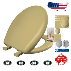 Harvest Gold Slow Close Toilet Seat - Durable Plastic, Easy Clean & Stylish - Picture 1 of 8
