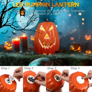 Halloween LED Pumpkin Skull Head Light Glowing Decorative Lamp Halloween Decor - Picture 1 of 10