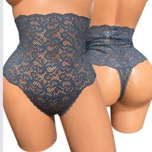 Victoria's Secret High-Waist Blumen Spitze Tanga Höschen türkis Medium neu - Bild 1 von 3