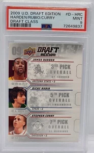2009-10 Upper Deck Draft Edition Harden, Rubio,  Curry Draft Class #D-HRC PSA 9 - Picture 1 of 2
