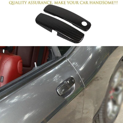 Cubierta de manija de puerta lateral exterior de fibra de carbono para Dodge Challenger 2015-2023 Foto 1 de 4