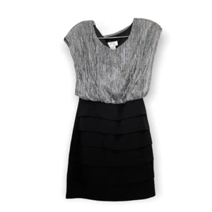 Sweet Storm Women's Metallic Black Cocktail Dress Sz Medium Flowy Top  - Picture 1 of 10