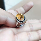 Citrine Yellow Cut Gemstone 925 Sterling Silver Men's Ring One Of A Kind Jewelry