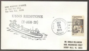 1973 US Cape Canaveral USNS REDSTONE T-AGM-20 Space Flight Cover - Bild 1 von 1