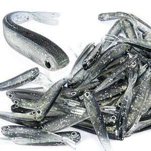 50Pcs Soft Plastic Swimbait Lifelike Fishing Lures Forked Tail Minnow Bass Bait - Picture 1 of 8