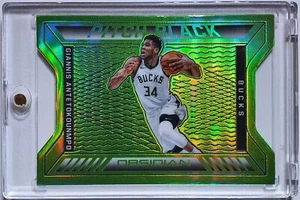 2020 Obsidian Giannis Antetokounmpo #26 GREEN FLOOD Pitch Black Holo - Rare - Picture 1 of 2