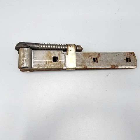 Vintage Pair Iron Farm Gate Strap Hinges W/Screw Bolt Holder 8 3/8" NOS Cover