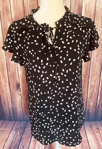 Blusa pequeña para mujer Cocomo multicolor mangas cortas aleteadas borlas sedosa - Imagen 1 de 12