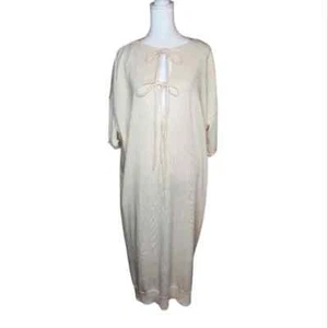 NUEVO Vestido túnica midi tejido con cordón de Zara crudo talla M/L - Imagen 1 de 8