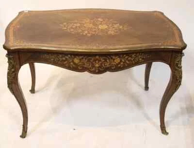 Escritorio francés para damas del siglo XIX con incrustaciones extrafinas Foto 1 de 4