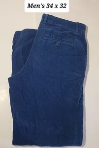 Pantalone uomo Izod blu in velluto a coste taglio dritto taglia 34 x 32 - Foto 1 di 6