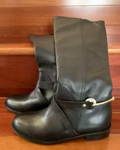 Neu NAPOLEONI lange Reitstiefel Leder Damen schwarz Handarbeit Italy *37* - Bild 1 von 10
