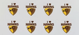 24x Personalised Hawthorn Hawks AFL Football Birthday Party Lolly Bag Stickers - Picture 1 of 2