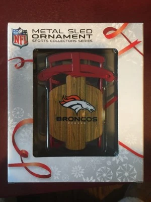 Denver Broncos NFL Trineo de Metal Adorno de Navidad - Nuevo en Caja Foto 1 de 4