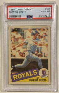 1985 Topps Tiffany GEORGE BRETT Baseball Card #100 PSA 8 NM-MT Royals