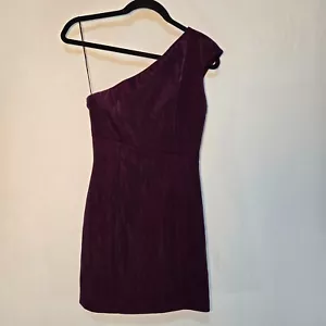 JASMINE DI MILO Old Money Silky Plum One-Shoulder Bodycon Mini Dress Size US 4. - Bild 1 von 20