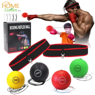 Bola Reflex de Boxeo con 2 Diadema 4 Bolas Punzonadoras Reacción para Niños Adultos Foto 1 de 4