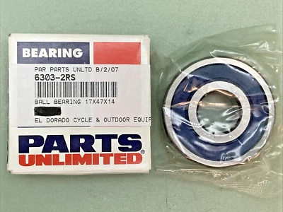 QTY 3 NEW GENUINE PARTS UNLIMITED 6303-2RS BALL BEARING 17X47X14 - Image 1 of 2