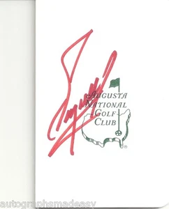 FUZZY ZOELLER PGA STAR SIGNIERTE MASTERS SCOREKARTE MIT COA - Bild 1 von 2