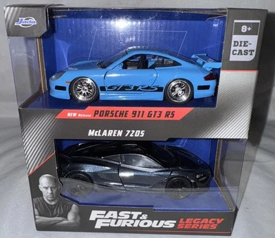 Jada Toys Fast & Furious Twin Pack Porsche 911 & McLaren 7205 1:32 Diecast NIB - Image 1 of 4
