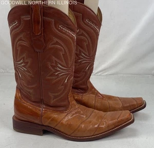Men's Los Altos Brown Leather Western Cowboy Boots, Size 9 EE - Picture 1 of 6