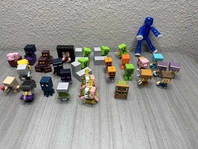 Minecraft Mini Figures Large Lot Of 30 Mattel Mojang - Image 1 of 4