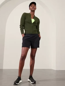 Athleta Fairway Sweater Golf Tennis Sweater Sport Cardigan | Olive Green M NEW - Picture 1 of 4