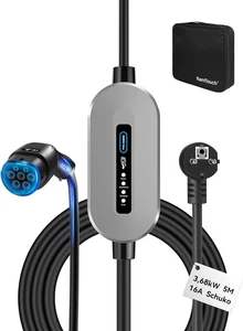 Caricatore Auto Elettriche (3,68 Kw, 230V / 16A, 5 M), Cavo Ricarica Auto Elettr - Foto 1 di 12