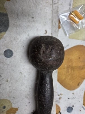 Mancuerna antigua de hierro fundido de 3 libras de principios de 1900 Foto 1 de 4