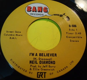 NEIL DIAMOND ~ I'm A Believer ~ 45rpm Record in Canada - Bild 1 von 2