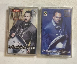 Pepe Aguilar 2 Cassette Tape Lot SEALED Por Una Mujer Bonita Lo Grande Delos Gra - Picture 1 of 5
