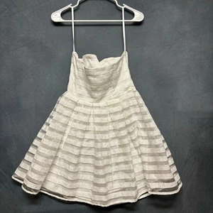 Alice + Olivia Mini Dress Silk Blend Sheer Strapless Babydoll Fairycore Feminine - Picture 1 of 11
