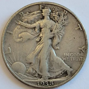 1938 D WALKING LIBERTY HALF DOLLAR VF DETAILS  - Picture 1 of 4