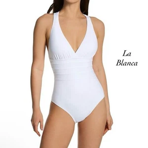 Costume da bagno La Blanca Island Goddess bianco Mio multistrappo pezzo unico nuovo senza etichette taglia 4 - Foto 1 di 11
