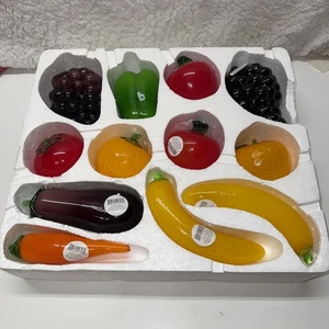 Frutta e verdura in vetro stile Murano lotto di 12 decorazioni vintage - Foto 1 di 24