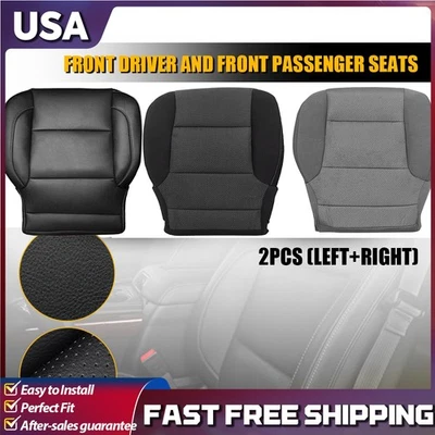Cubierta de asiento inferior de tela/cuero negro/gris para Chevy 1500 Silverado 14-19 diestro y diestro Foto 1 de 4