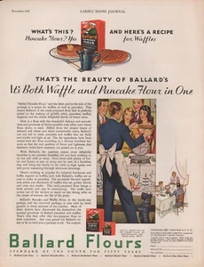1931 Vintage BALLARD Pancake Flour & Waffle Food Print Ad - Picture 1 of 1