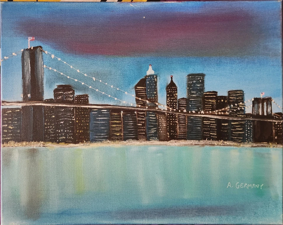 New York Cityscape original oil painting Not A Print  16x20 - Image 1 of 1