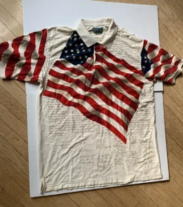 Timber Ridge Traders Poloshirt weiß Herren Größe 2XLT patriotischer Flaggendruck Baumwolle - Bild 1 von 5